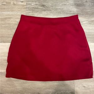 NWT RED SATIN MINI SKIRT